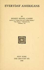 Cover of: Everyday Americans by Henry Seidel Canby