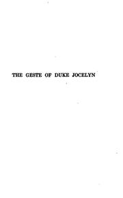 Cover of: The geste of Duke Jocelyn
