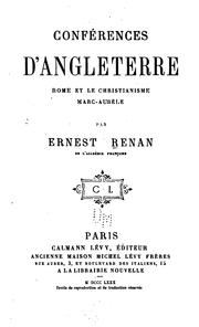 Cover of: Conférences d'Angleterre by Ernest Renan