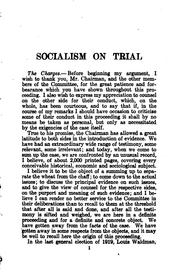 Cover of: Socialism on trial