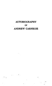 Cover of: Autobiography of Andrew Carnegie.