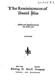 Cover of: The reminiscences of Daniel Bliss by Daniel Bliss