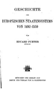 Cover of: Geschichte des europäischen Staatensystems von 1492-1559