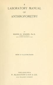 Cover of: A laboratory manual of anthropometry