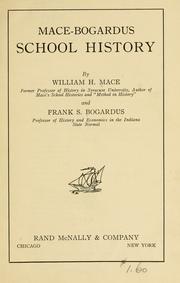 Cover of: Mace-Bogardus school history