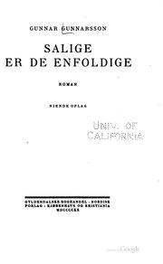 Cover of: Salige er de enfoldige by Gunnar Gunnarsson