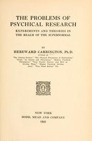 Cover of: The problems of psychical research by Hereward Carrington