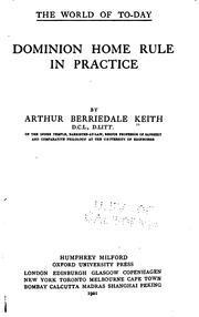Cover of: Dominion home rule in practice