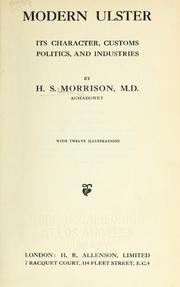 Cover of: Modern Ulster by Hugh Smith Morrison
