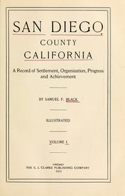 Cover of: San Diego county, California by Samuel T. Black