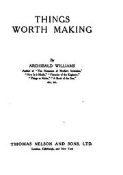 Cover of: Things worth making