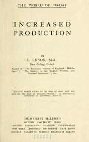 Cover of: Increased production