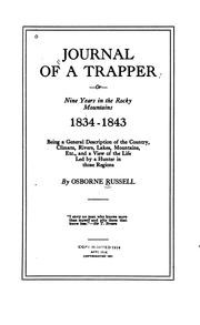 Cover of: Journal of a trapper: or, Nine Years in the Rocky Mountains, 1834-1843