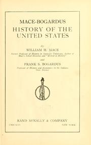 Cover of: Mace-Bogardus history of the United States