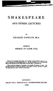 Cover of: Shakespeare and other lectures