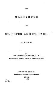 Cover of: The martyrdom of St. Peter and St. Paul: a poem.