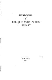 Cover of: Handbook of the New York public library. by New York Public Library.
