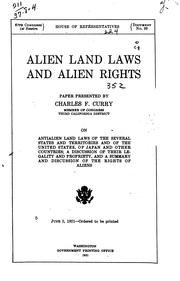 Cover of: Alien land laws and alien rights