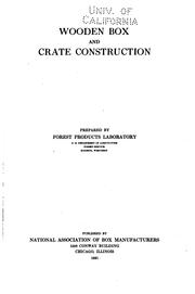 Cover of: Wooden box and crate construction