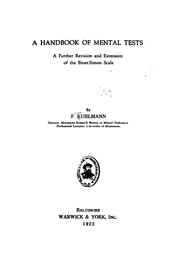 Cover of: A handbook of mental tests | F. Kuhlmann