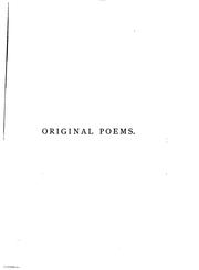 Cover of: Original poems.