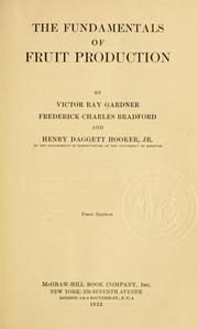 Cover of: The fundamentals of fruit production by Victor Ray Gardner