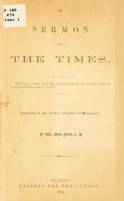 Cover of: A sermon for the times: preached in aid of the "Jacobins of Maryland"