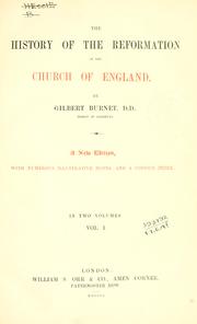 Cover of: The history of the reformation of the Church of England.