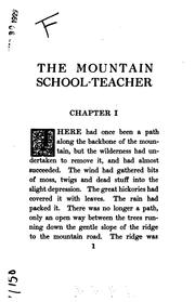 Cover of: The mountain school-teacher