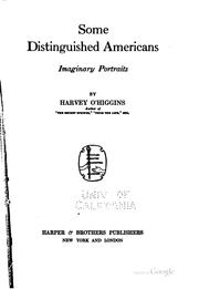 Cover of: Some distinguished Americans: imaginary portraits