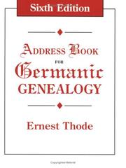 Cover of: Address Book for Germanic Genealogy 6th ed.