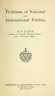Cover of: Problems of national and international politics