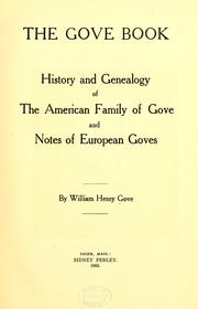 The Gove book by William Henry Gove