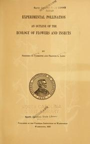 Cover of: Experimental pollination by Frederic E. Clements
