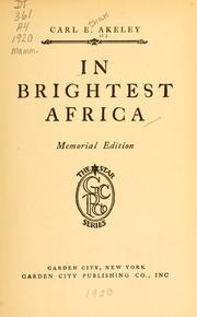 Cover of: In brightest Africa