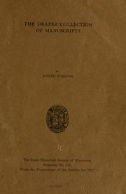 The Draper collection of manuscripts by Joseph Schafer