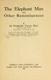 Cover of: The elephant man and other reminiscences by Frederick Treves