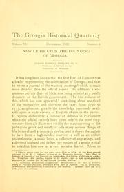Cover of: New light upon the founding of Georgia by Ulrich Bonnell Phillips
