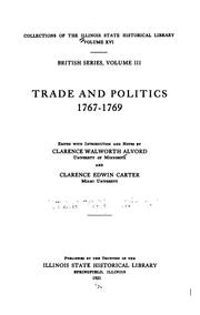 Cover of: Trade and politics, 1767-1769