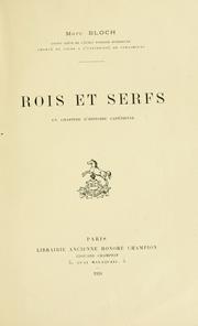 Cover of: Rois et serfs by Marc Bloch