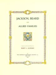 Cover of: Jackson, Beard and allied families.