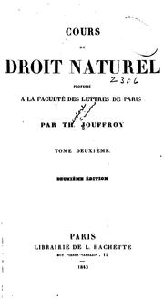 Cover of: Cours de droit naturel