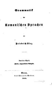 Cover of: Grammatik der romanischen sprachen