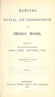 Cover of: Memoirs, journal, and correspondence of Thomas Moore.
