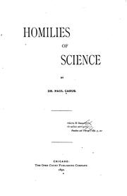 Cover of: Homilies of science by Paul Carus