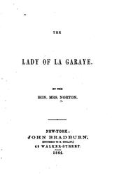 The lady of La Garaye by Caroline Sheridan Norton