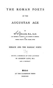 Cover of: The Roman poets of the Augustan age