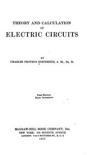 Cover of: Theory and calculation of electric circuits