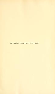 Cover of: Heating and ventilation: a handbook for architects and engineers