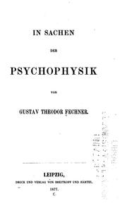 Cover of: In Sachen der Psychophysik